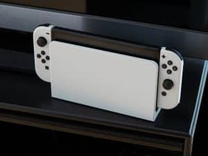 Nintendo,switch,,oled,model,in,handheld,mode.,popular,mobile