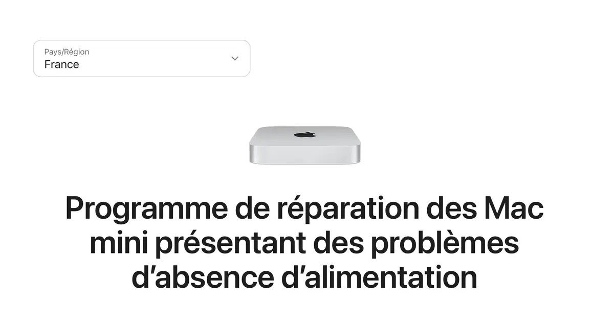 Attention si vous avez un Mac mini M2 ! Apple lance un programme de réparation